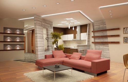 подвесной потолок в гостиной