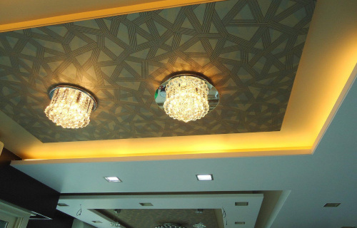красивая отделка многоуровневых потолков из гипсокартона