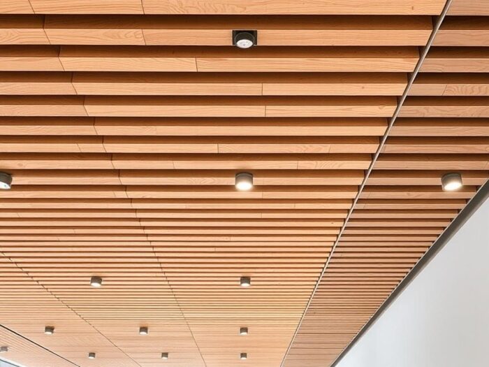 Виды подвесных потолков: сравнение материалов. Реечные системы: ритм металла и древесины