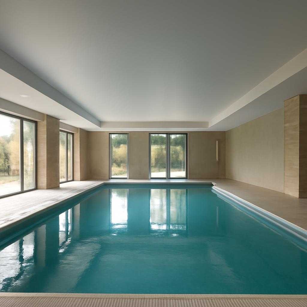 матовые натяжные потолки для бассейна