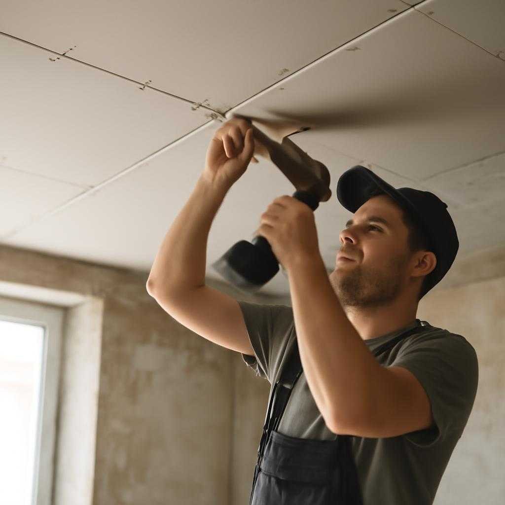 отделка потолка