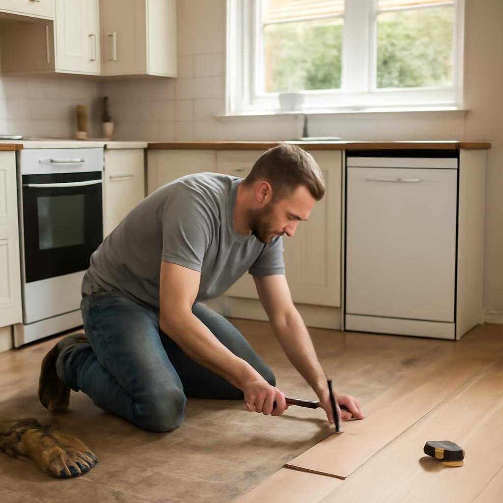 ремонт пола на кухне