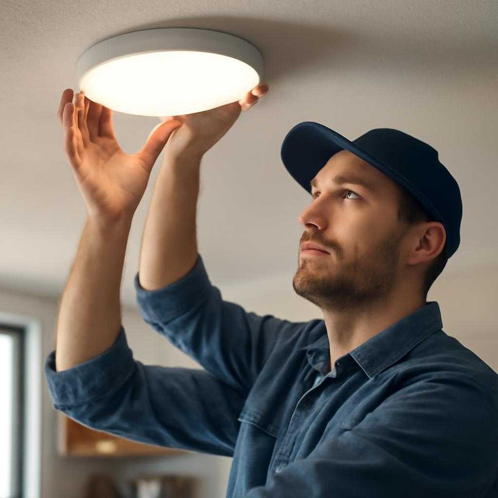 установка светильников