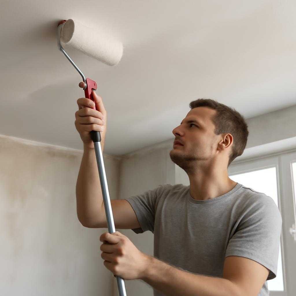 покраска потолка